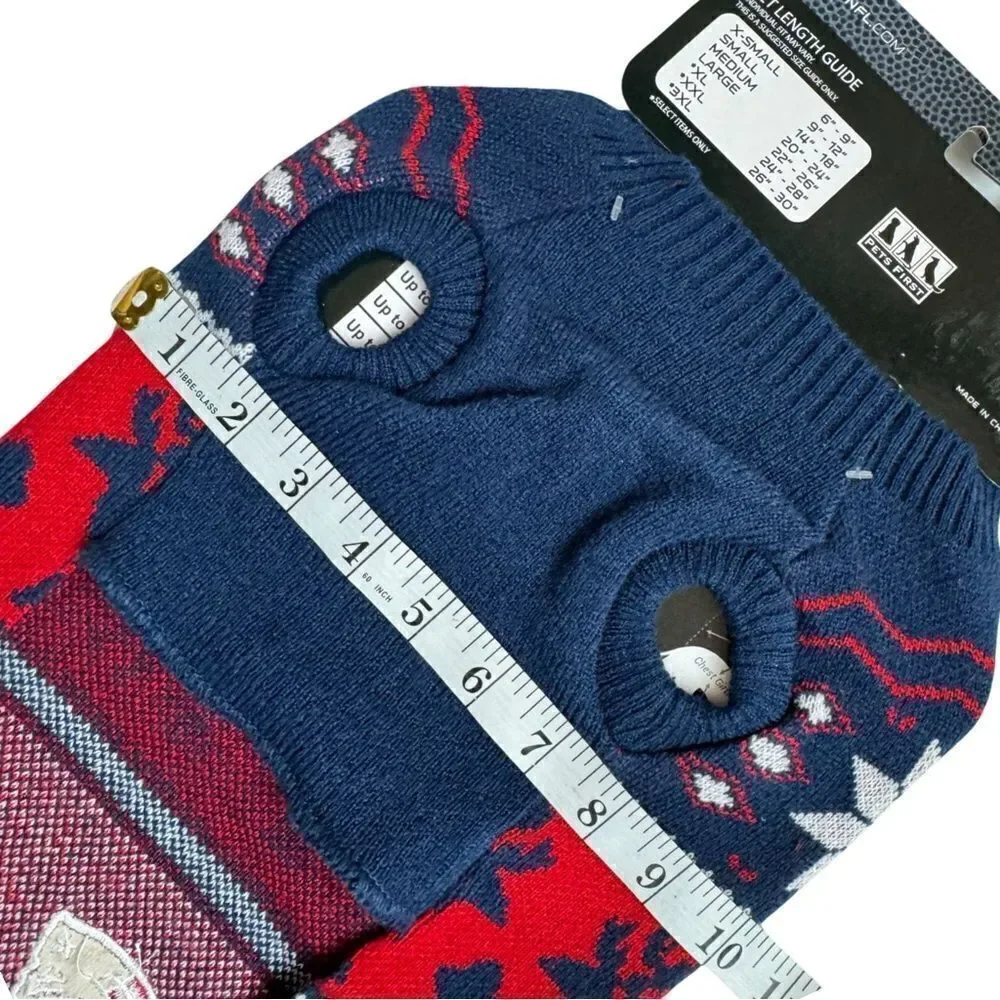 NFL Officially Licensed New England Patriots Petwear Knit Dog Sweater Medium NWT